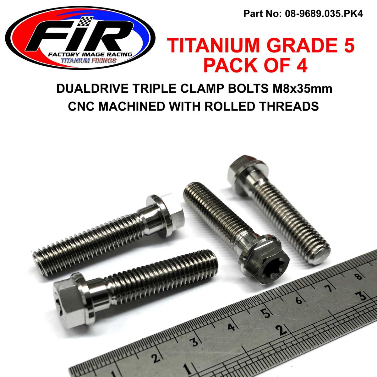 GR5 TITANIUM BOLT M8x35mm PK4, TRIPLE CLAMP BOLTS / DUALDRIVE, / KTM RE: 25080406