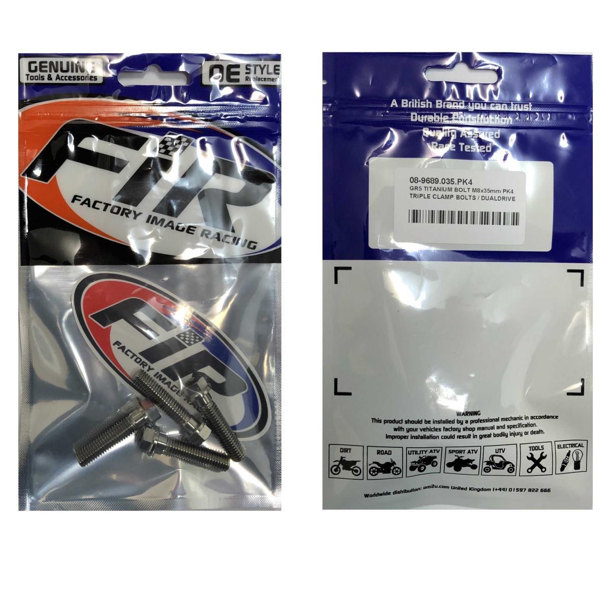 GR5 TITANIUM BOLT M8x35mm PK4, TRIPLE CLAMP BOLTS / DUALDRIVE, / KTM RE: 25080406