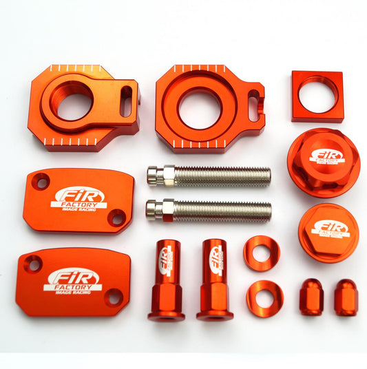 13PC BLING KIT KTM SX SXF, FIR CPK-502, CNC ALLOY, AXLE BLOCK, CAPS, TYRE NUT