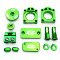 11PC BLING KIT KAWASAKI 250/450, FIR CPK-201, CNC ALLOY, AXLE BLOCK, CAPS, TYRE NUT