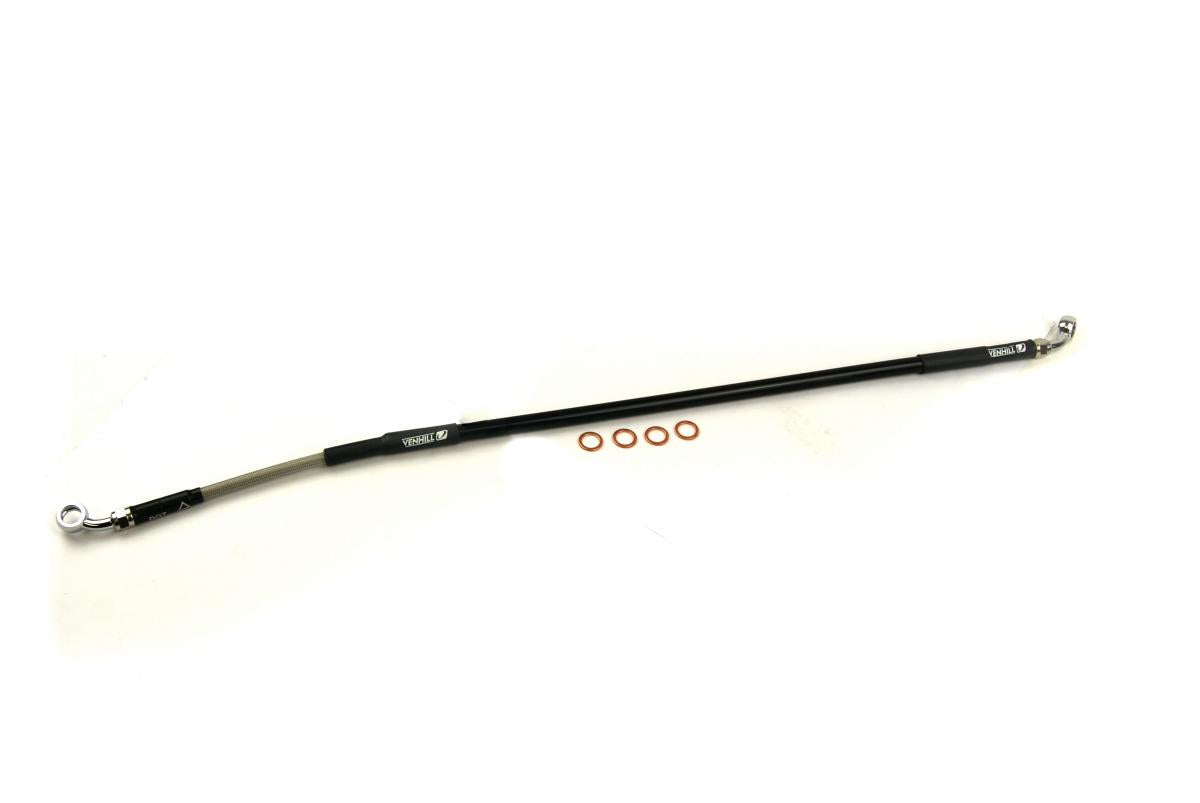 HOSE REAR BRAKE SILVER / BLK, VENHILL H02-2-043/P-CL, 43310-MKE-A71