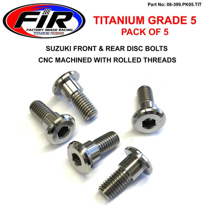TI GR5 BOLTS DISC SUZUKI KIT/5, TITANIUM FRONT OR REAR KIT, / FIR BRAND