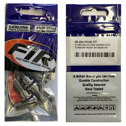 TI GR5 BOLTS DISC HONDA KIT/6, TITANIUM FRONT OR REAR KIT, / FIR BRAND