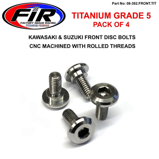 TI GR5 BOLTS DISC KAW/SUZ KIT/4, TITANIUM FRONT KIT RM KX KXF, / FIR BRAND