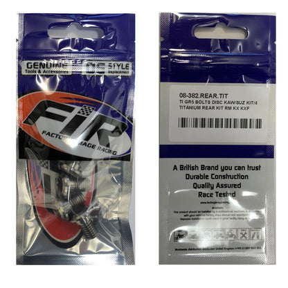 TI GR5 BOLTS DISC KAW/SUZ KIT/4, TITANIUM REAR KIT RM KX KXF, / FIR BRAND