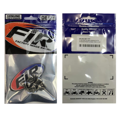 TI GR5 BOLTS DISC KAW/SUZ KIT/8, TITANIUM FRONT & REAR RM KX KXF, / FIR BRAND