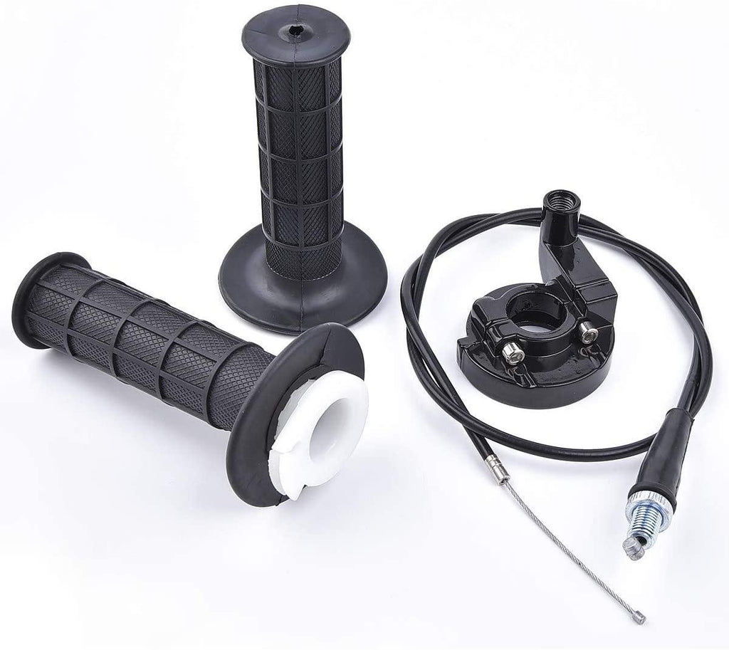THROTTLE TWISTGRIP ASSY GRIPS + CABLE., Throttle Clamp Racing Alloy