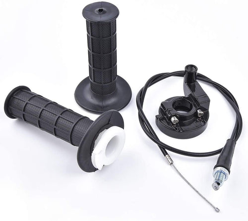 THROTTLE TWISTGRIP ASSY GRIPS + CABLE., Throttle Clamp Racing Alloy
