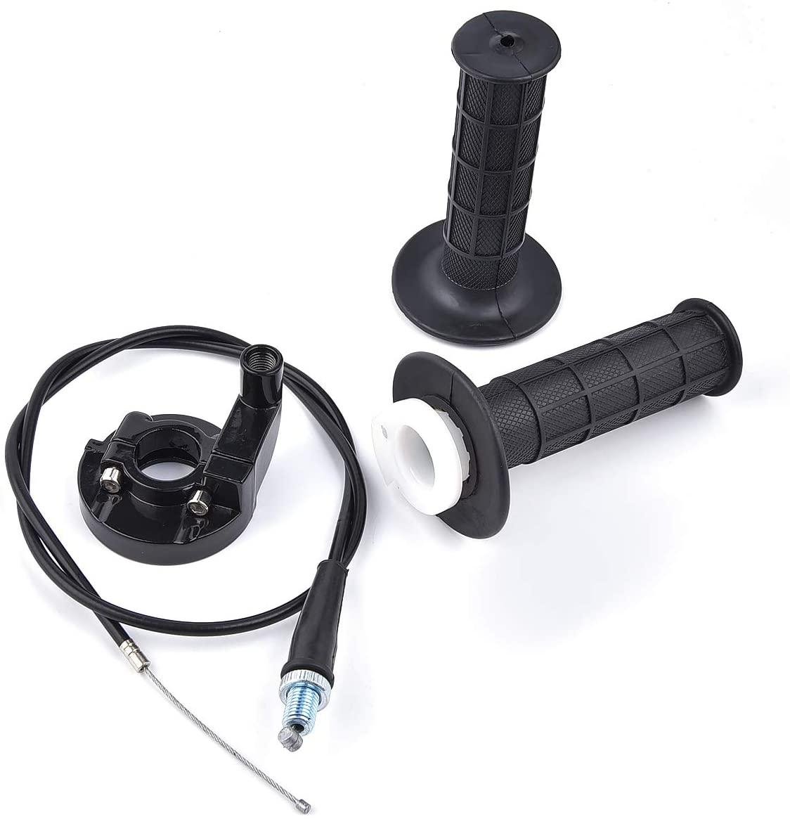 THROTTLE TWISTGRIP ASSY GRIPS + CABLE., Throttle Clamp Racing Alloy