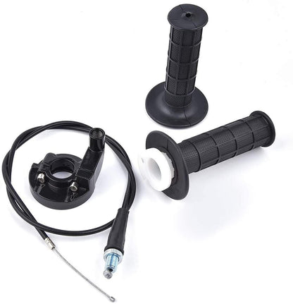 THROTTLE TWISTGRIP ASSY GRIPS + CABLE., Throttle Clamp Racing Alloy