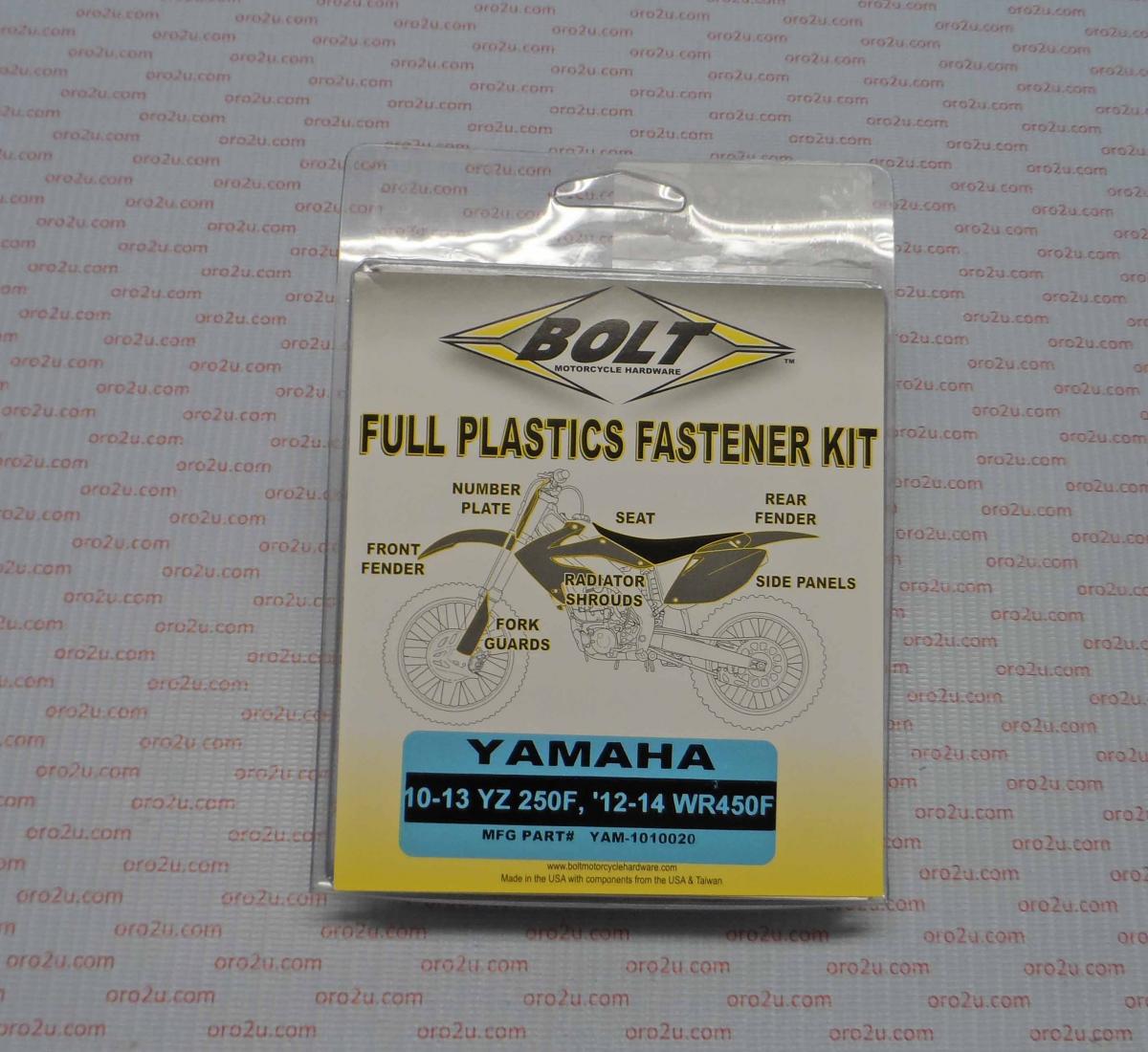 PLASTIC BOLT KIT YZF250 10-13, BOLT HARDWARE YAM-1010020