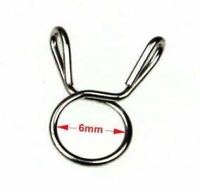 HOSE CLAMP / CLIP ID: 6mm PACK 50, OD PIPE DIA RANGE 6.5MM - 7MM