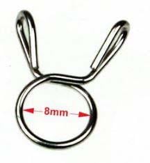 HOSE CLAMP / CLIP ID: 8mm PACK 50, OD PIPE DIA RANGE 8.5MM - 9MM