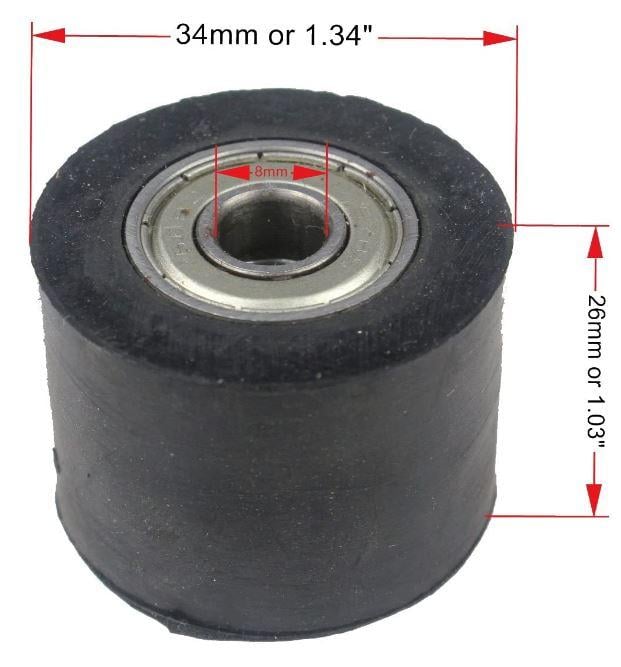 CHAIN ROLLER BLACK IDxODxW 8x34x26, LONG LASTING / 34MM OD