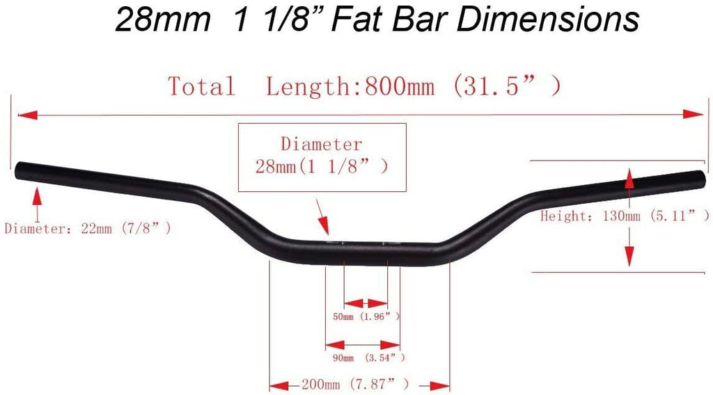 TAPER HANDLEBAR KIT MED BLACK