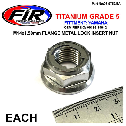 YAMAHA REAR SPINDLE NUT YZ85, TITANIUM GR5 / M14x1.50mm / EACH, / 90185-14012 / 09-2020