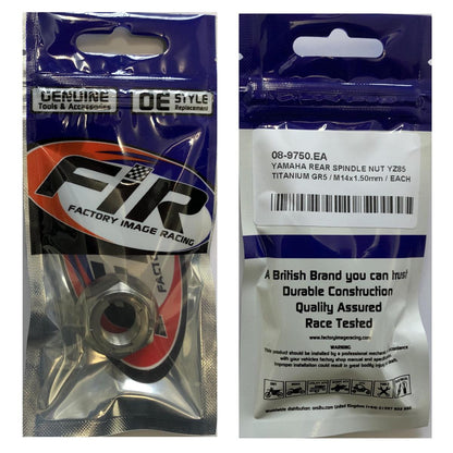 YAMAHA REAR SPINDLE NUT YZ85, TITANIUM GR5 / M14x1.50mm / EACH, / 90185-14012 / 09-2020