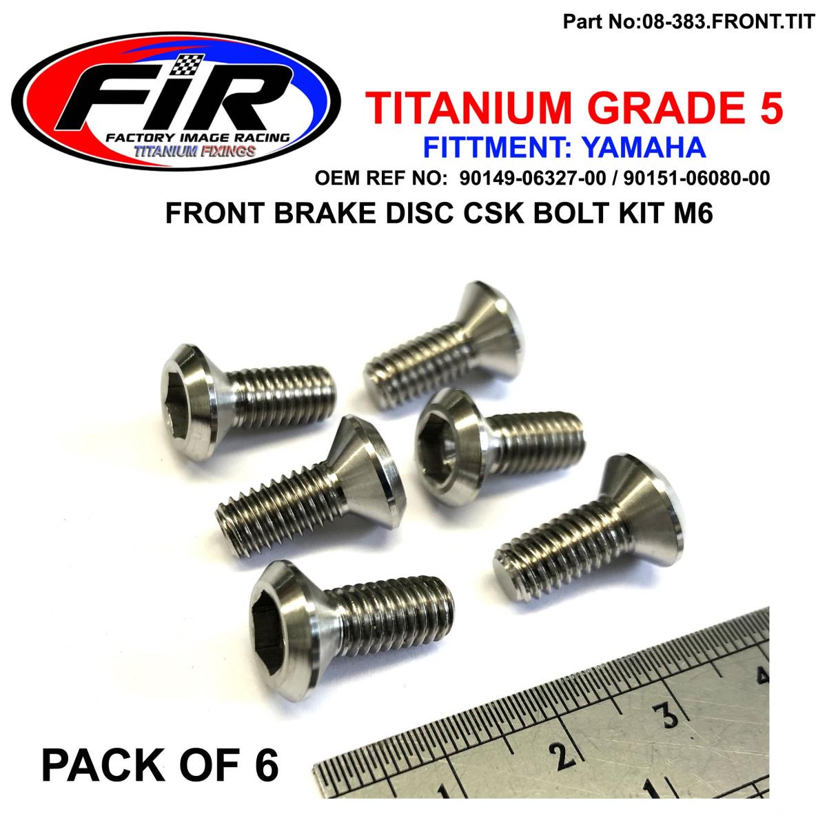 BOLT DISC YAMAHA FRONT KIT/6, TITANIUM / / CSK M6, 90149-06327-00 / 90151-06080-00