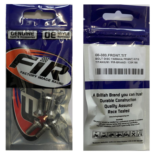 BOLT DISC YAMAHA FRONT KIT/6, TITANIUM / / CSK M6, 90149-06327-00 / 90151-06080-00