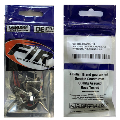 BOLT DISC YAMAHA REAR KIT/6, TITANIUM / / M6, 90109-065G4-00 / 90105-06109-00
