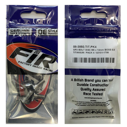 GR5 BOLT DISC M6 x 14mm BOSS, TITANIUM / PACK 4 / 92151-1799, /