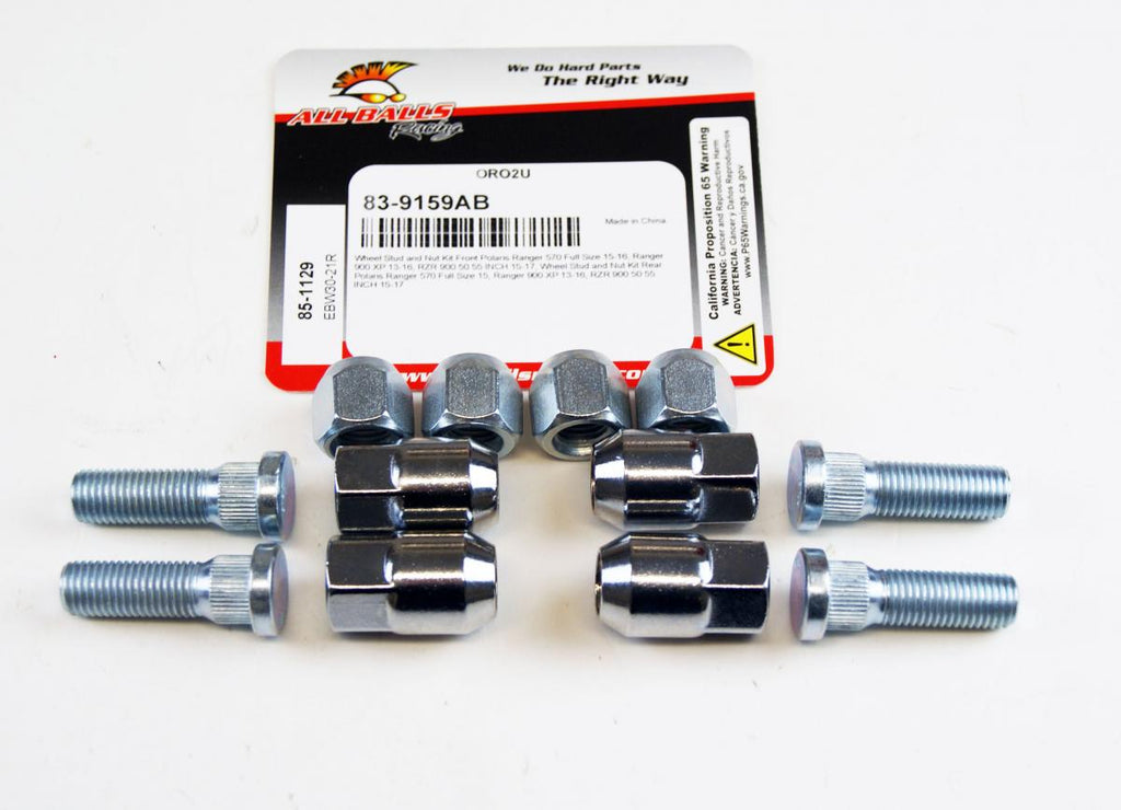 WHEEL STUD NUT KIT 13-17 POLARIS RANGER RZR FULL SIZE XP 50 55 INCH 570 900 ALLBALLS 85-1129