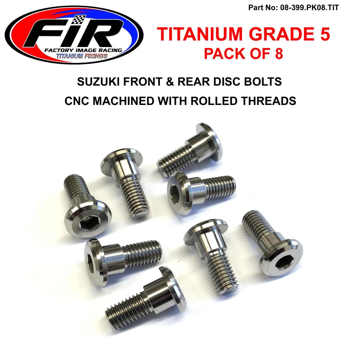TI GR5 BOLTS DISC SUZUKI KIT/8, TITANIUM FRONT OR REAR KIT, / FIR BRAND