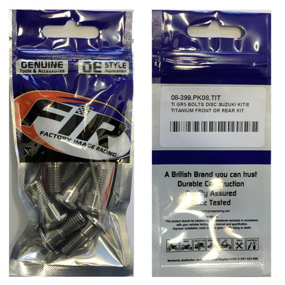 TI GR5 BOLTS DISC SUZUKI KIT/8, TITANIUM FRONT OR REAR KIT, / FIR BRAND