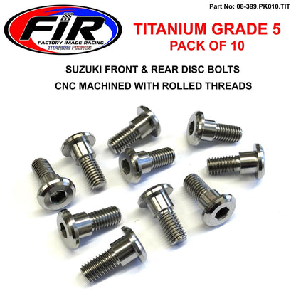 TI GR5 BOLTS DISC SUZUKI KIT/10, TITANIUM FRONT OR REAR KIT, / FIR BRAND