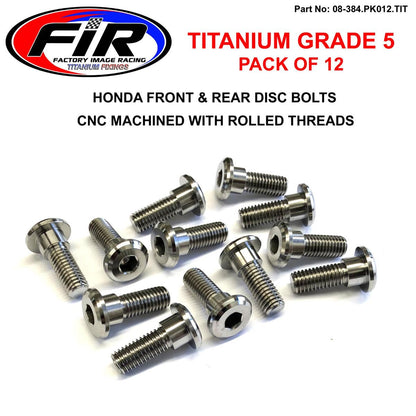 TI GR5 BOLTS DISC HONDA KIT/12, TITANIUM FRONT OR REAR KIT, / FIR BRAND
