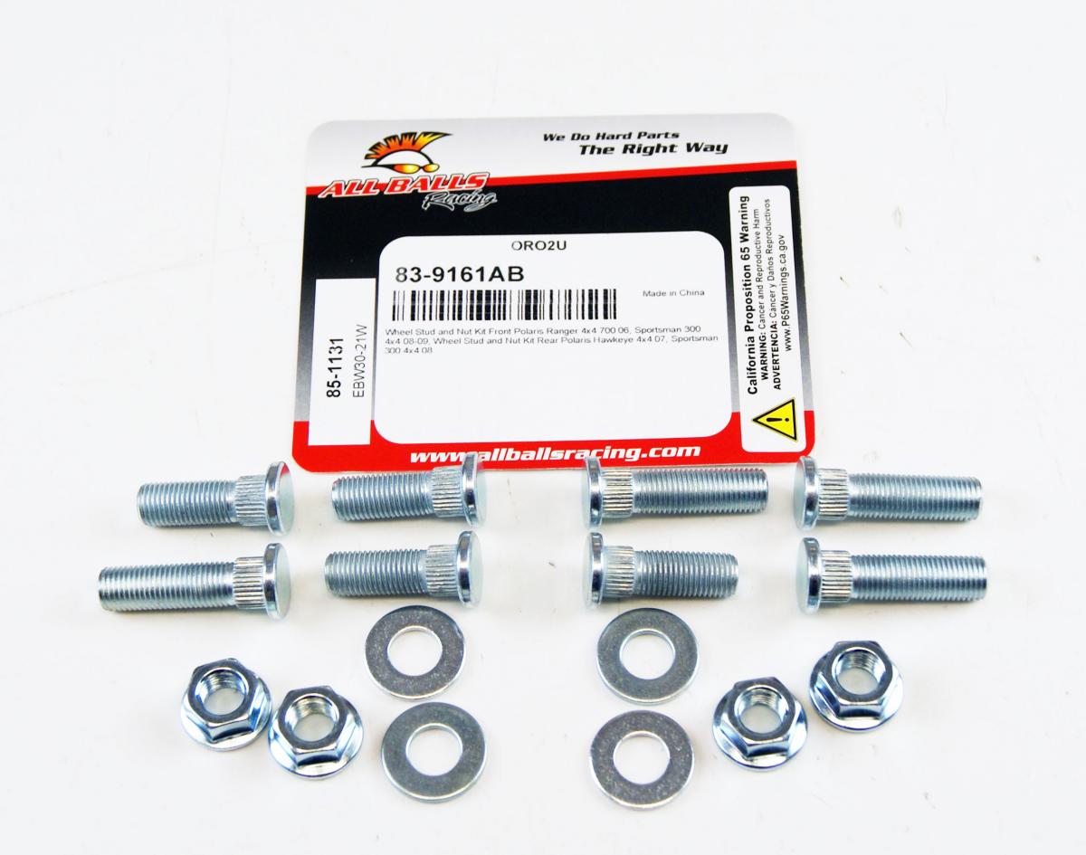 WHEEL STUD AND NUT KIT 06-09 POLARIS RANGER SPORTSMAN HAWKEYE 300 700 ALLBALLS 85-1131