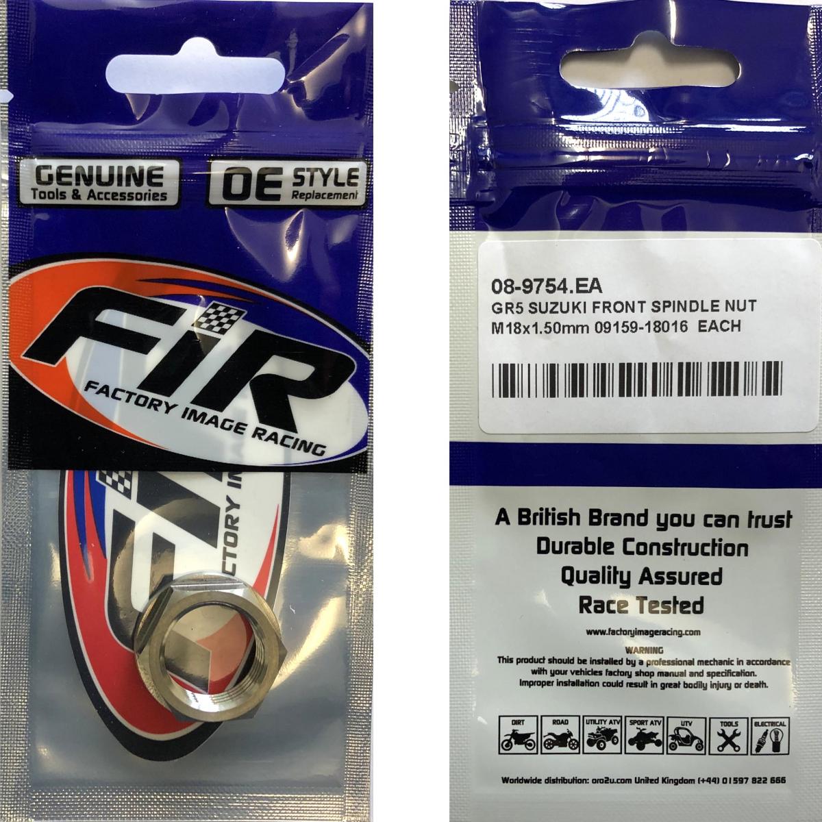 GR5 SUZUKI FRONT SPINDLE NUT, M18x1.50mm 09159-18016 EACH