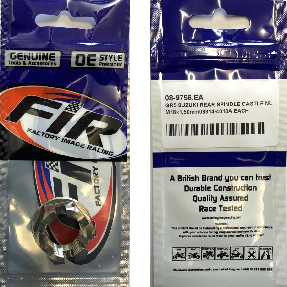 GR5 SUZUKI REAR SPINDLE CASTLE NUT, M18x1.50mm / 08314-4018A EACH