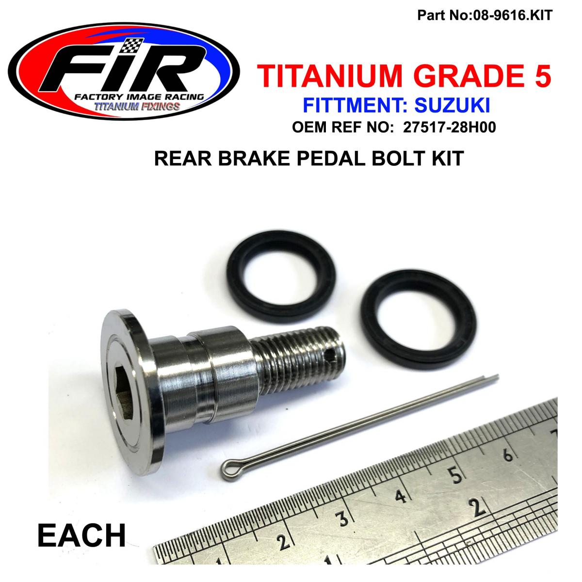 SUZUKI GR5 REAR PEDAL BOLT KIT, 43142-28H00 WITH SEALS 09284-15006, FIR-BARND