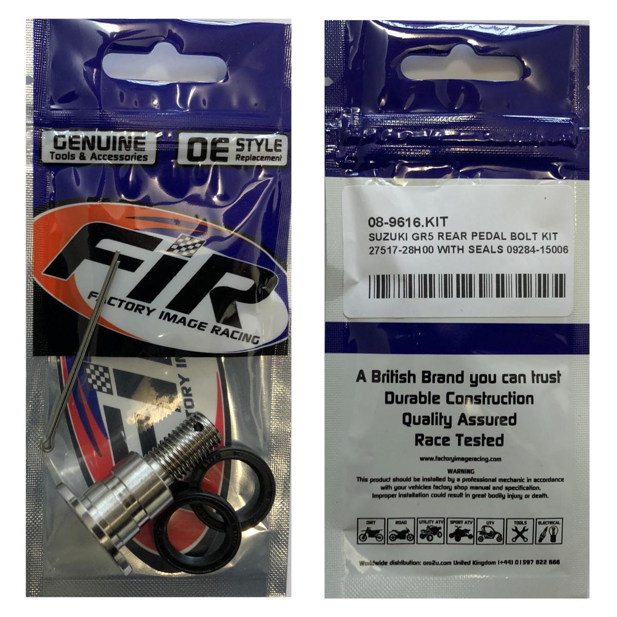 SUZUKI GR5 REAR PEDAL BOLT KIT, 43142-28H00 WITH SEALS 09284-15006, FIR-BARND