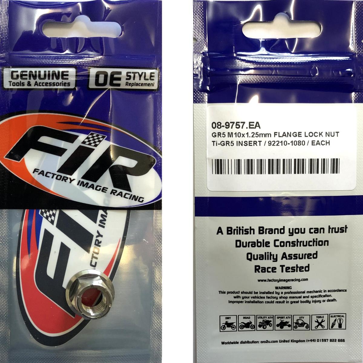 GR5 M10x1.25mm FLANGE LOCK NUT, Ti-GR5 INSERT / 92210-1080 / EACH