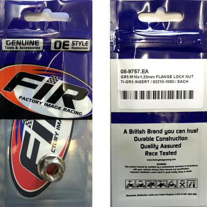 GR5 M10x1.25mm FLANGE LOCK NUT, Ti-GR5 INSERT / 92210-1080 / EACH