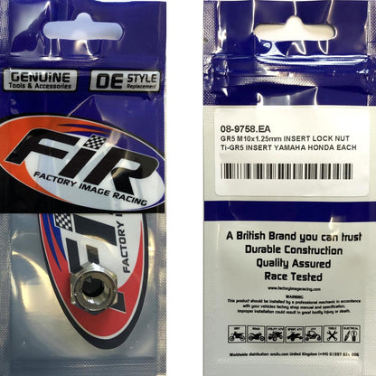 GR5 M10x1.25mm INSERT LOCK NUT, Ti-GR5 INSERT YAMAHA HONDA EACH, 90185-10012 90306-KZ4-711