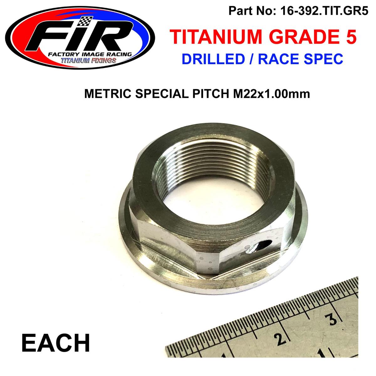 GR5 M22x1.00mm STEM NUT EACH, TITANIUM / KX KLX KDX CR RM, / CNC