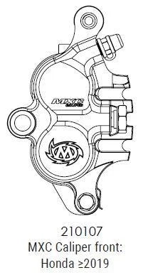 HONDA FRONT RACING CALIPER, MOTOMASTER 210107 MXC, 45150-MKE-A71