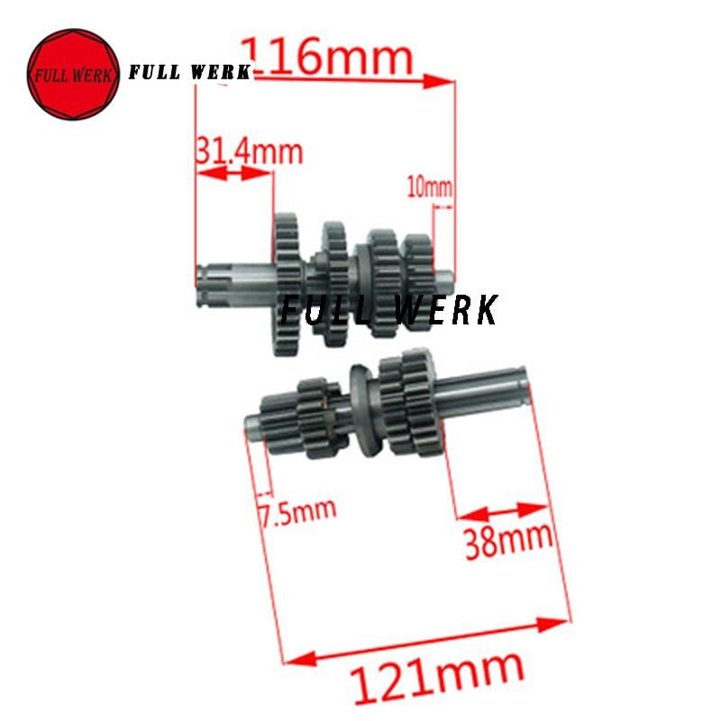 GEAR TRANSMISSION SET CHECK SIZES