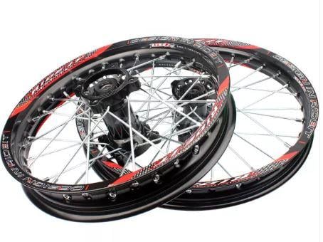 WHEEL SET 1.85 x 14 & 1.60 x 17, 90cc 110cc 125cc 140cc CRF70 XR50 Pit dirt bik Bike MotorcycleBlack