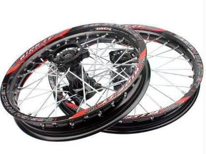 WHEEL SET 1.85 x 14 & 1.60 x 17, 90cc 110cc 125cc 140cc CRF70 XR50 Pit dirt bik Bike MotorcycleBlack