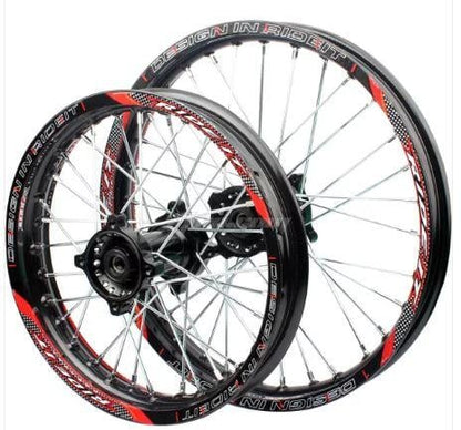 WHEEL SET 1.85 x 14 & 1.60 x 17, 90cc 110cc 125cc 140cc CRF70 XR50 Pit dirt bik Bike MotorcycleBlack