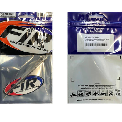 TITANIUM GR5 BOLT M6 x 109mm EACH, KTM SEAT BOLT K 79107040010, FLANGE OD: 11mm / HEX SIZE: 8mm