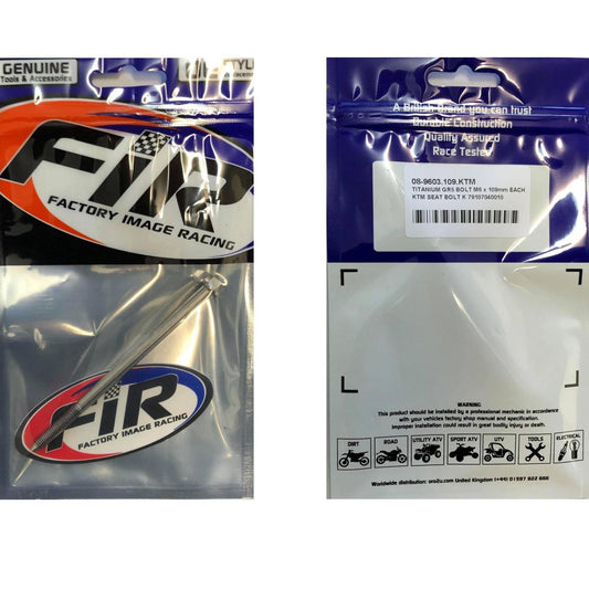 TITANIUM GR5 BOLT M6 x 109mm EACH, KTM SEAT BOLT K 79107040010, FLANGE OD: 11mm / HEX SIZE: 8mm