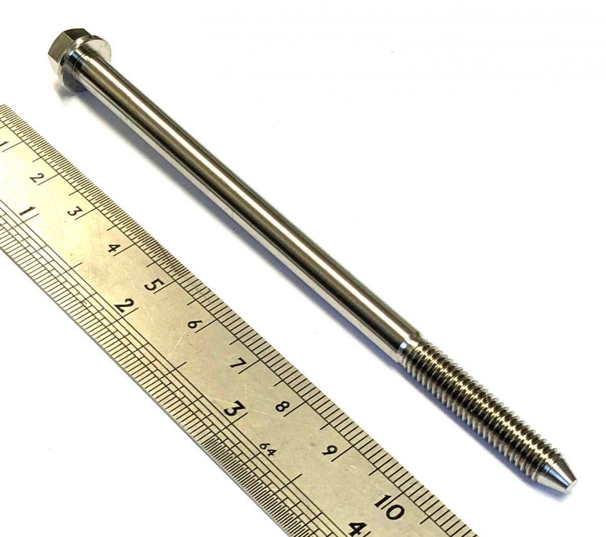 TITANIUM GR5 BOLT M6 x 109mm EACH, KTM SEAT BOLT K 79107040010, FLANGE OD: 11mm / HEX SIZE: 8mm