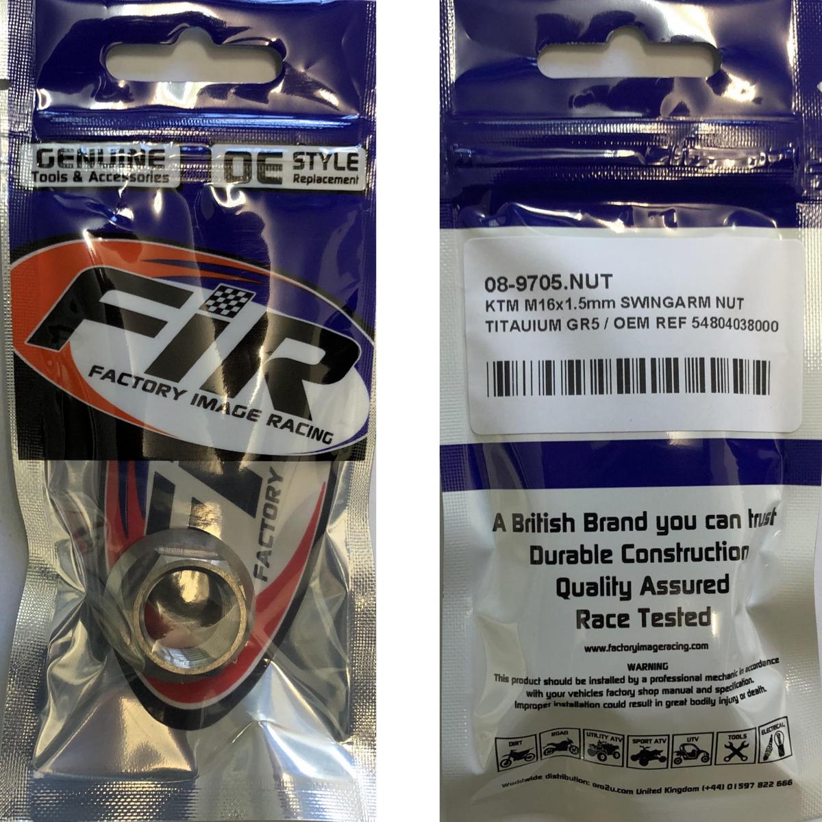 KTM M16x1.5mm SWINGARM NUT, TITAUIUM GR5 / OEM REF 54804038000, / EACH