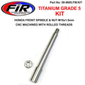 HONDA FRONT SPINDLE & NUT M16x1.5, TITANIUM GRADE 5 / OEM REF: 44301-MEN-000 / 90301-KZ4-J40