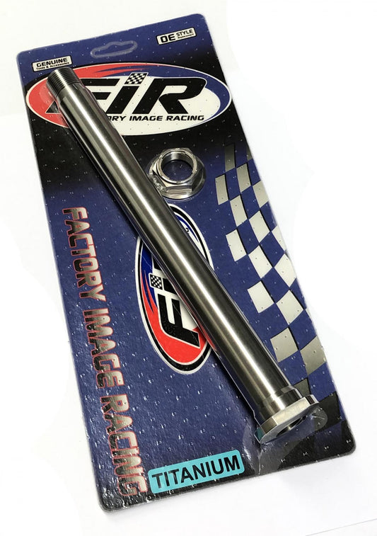 HONDA REAR SPINDLE & NUT M22x1.5, TITANIUM GRADE 5 / OEM REF: 42301-KRN-A30 & 90305-KZ4-J20